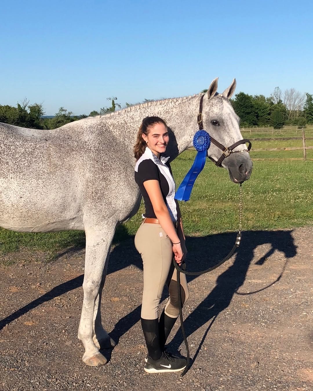 A rider with a leased horse at Lightfields Meadow Farm in Whitehouse Station, New Jersey